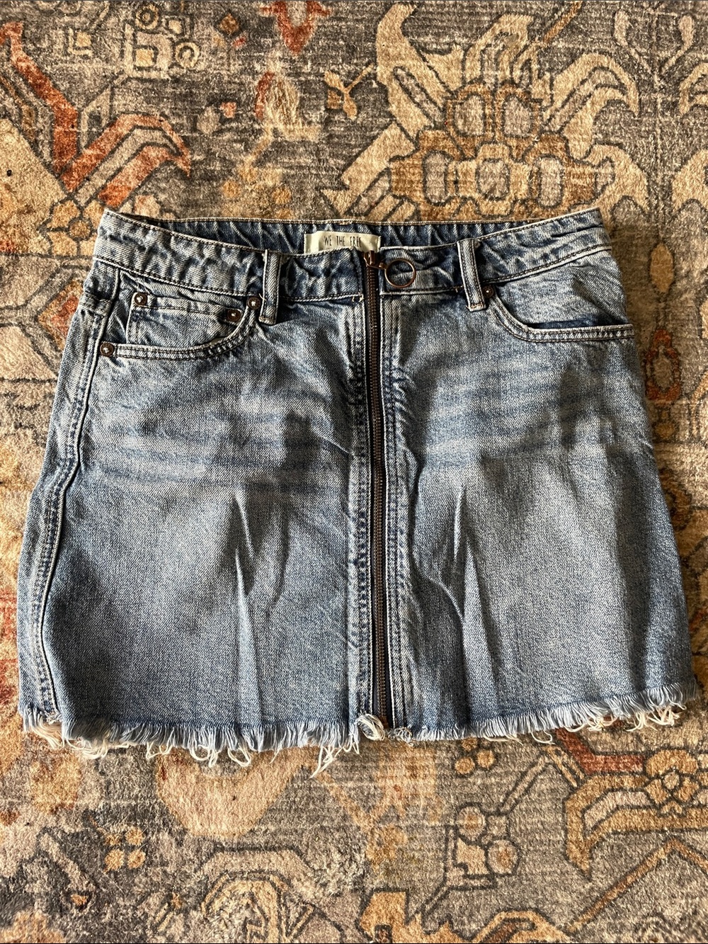 We The Free - Denim Zip-Front Mini Skirt